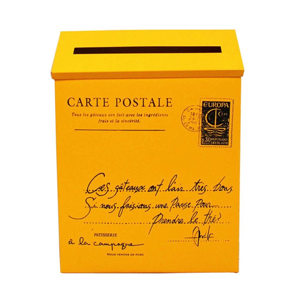 marque generique - boîte aux lettres galvanisée vintage boîte aux lettres boîte aux lettres journal titulaire boîte jaune - Objets déco