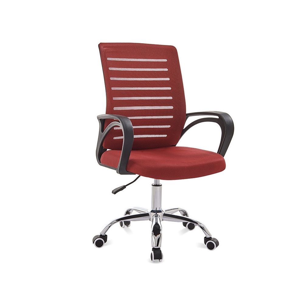 Wewoo - 9050 chaise d'ordinateur de bureau de retour à la maison confortable cadre noir de simple rouge - Chaises