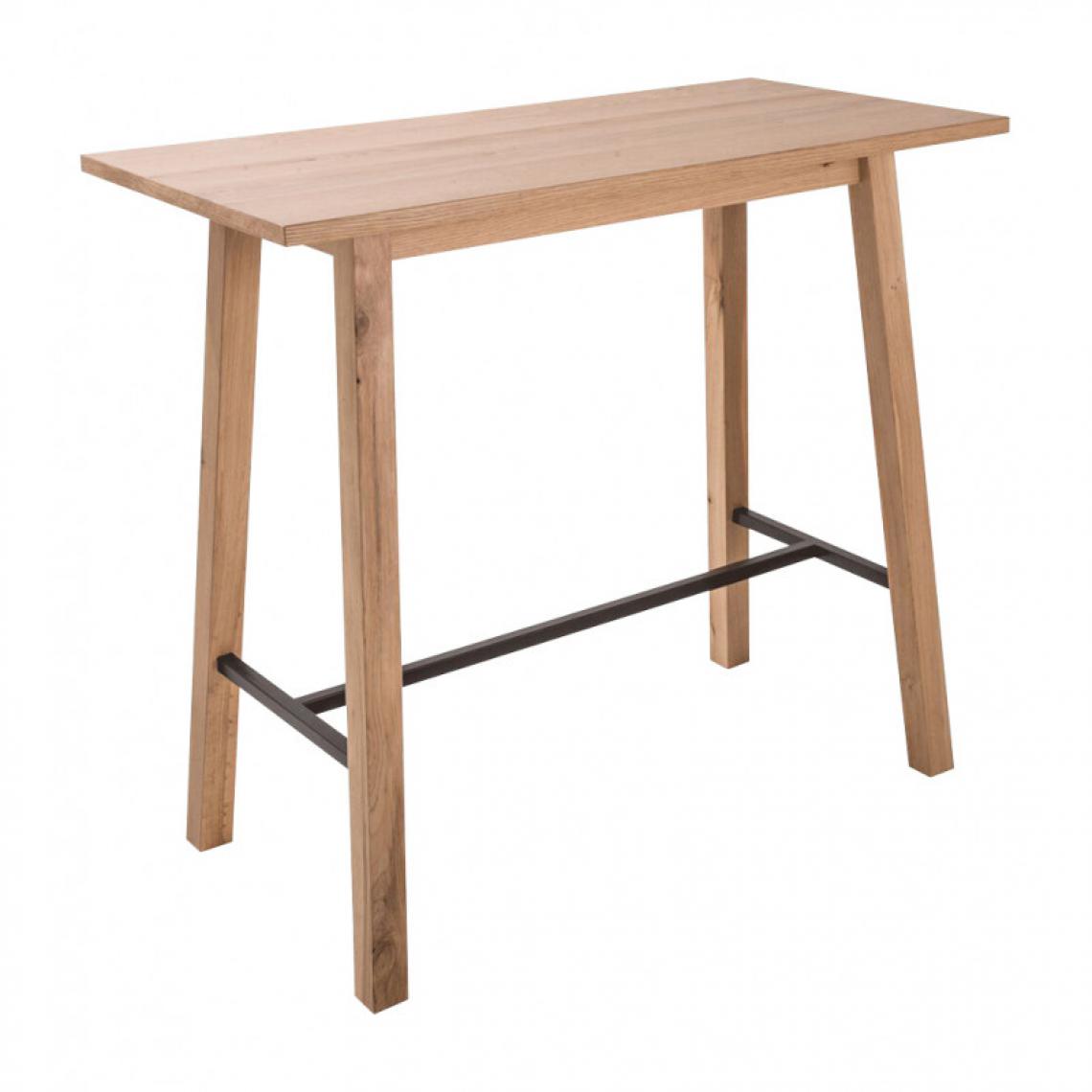 Meubletmoi - Table haute rectangulaire 4 convives bois métal - TABLIER 9479 - Tables à manger