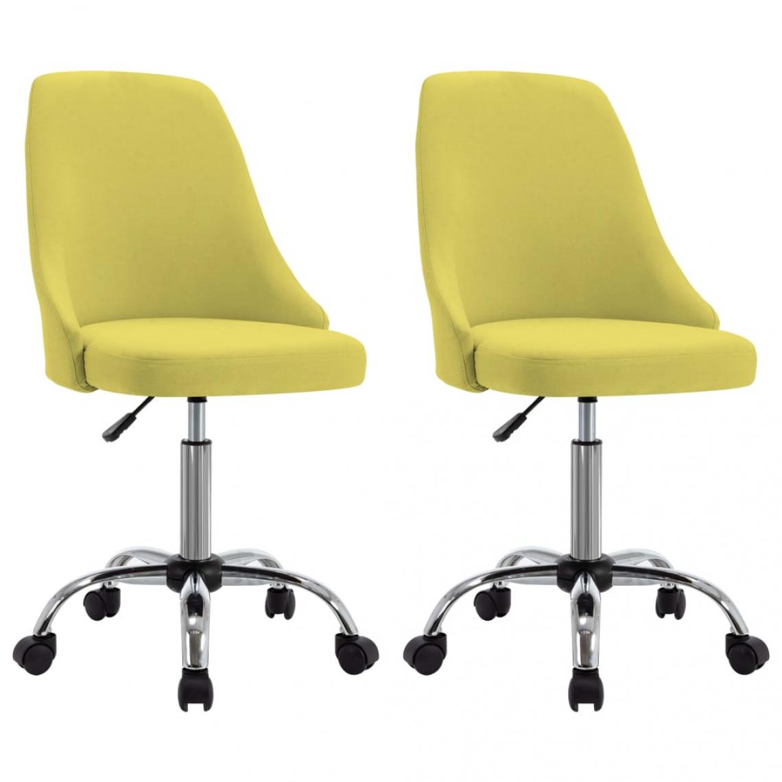 Decoshop26 - Lot de 2 chaises de salle à manger cuisine design moderne tissu jaune CDS020654 - Chaises