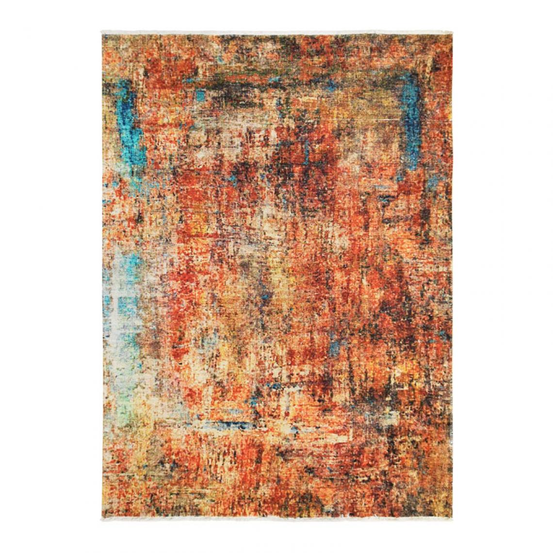 Thedecofactory - IMPRESSION ART - Tapis extra-doux effet peinture orange 160x230 - Tapis