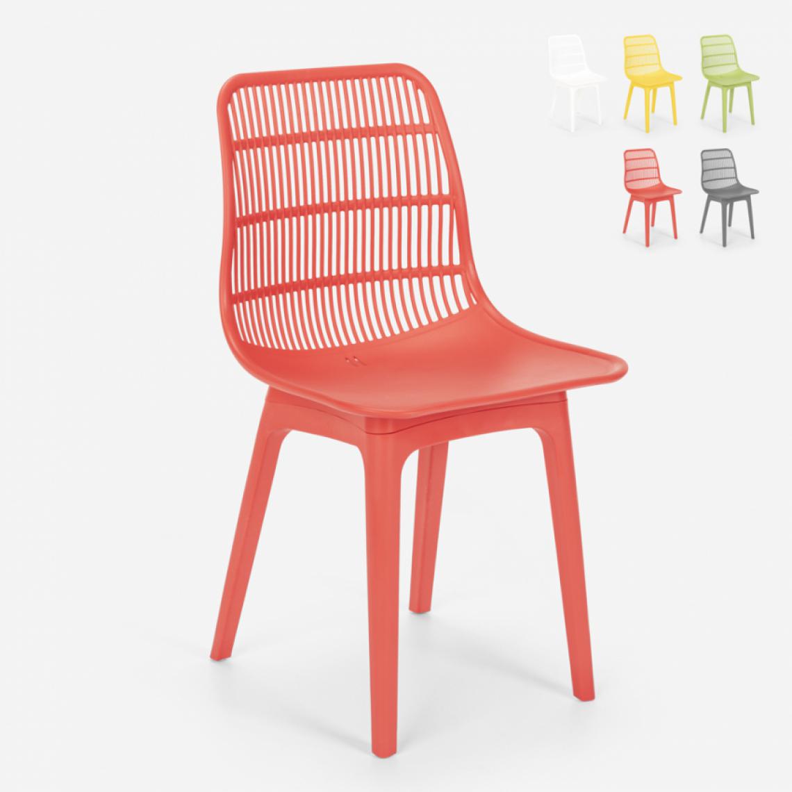 Ahd Amazing Home Design - Chaise en polypropylène pour cuisine, bar, restaurant, jardin moderne Bluetit, Couleur: Rouge - Chaises