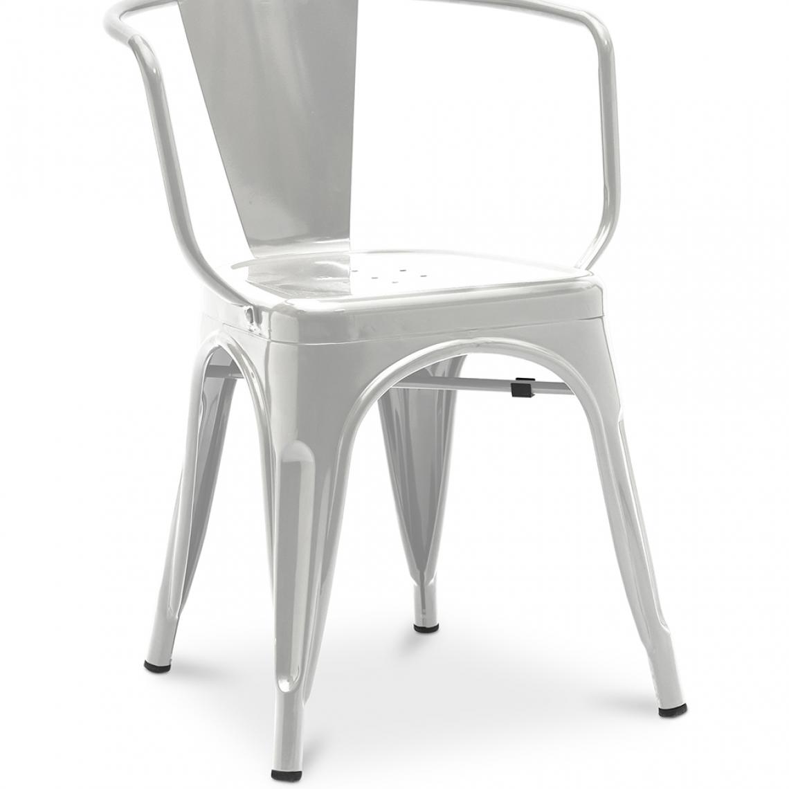 Iconik Interior - Chaise de salle à manger avec accoudoir Style Tolix design industriel en Métal - Nouvelle édition - Chaises