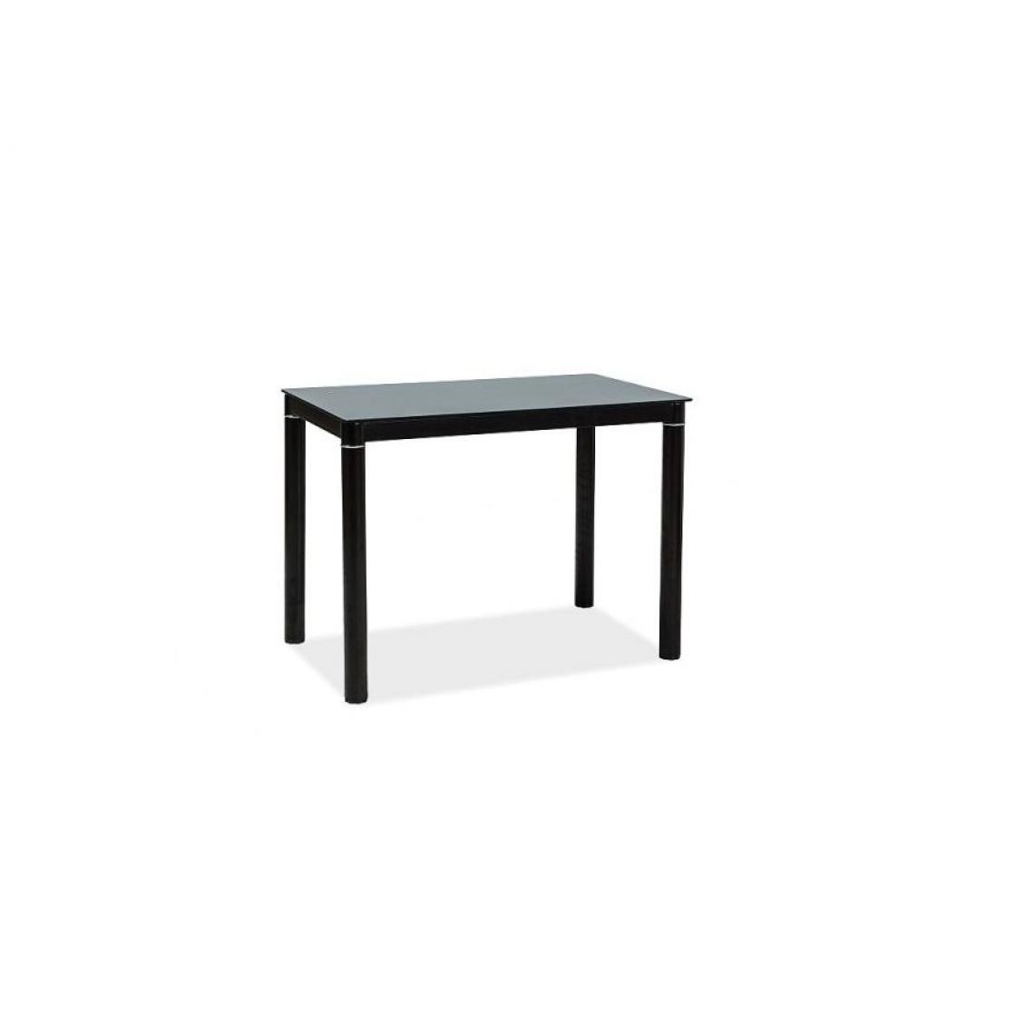Hucoco - GARANT - Table moderne pour salle à manger salon - 100x60x75 cm - Plateau en verre - Pieds en métal - Noir - Tables à manger