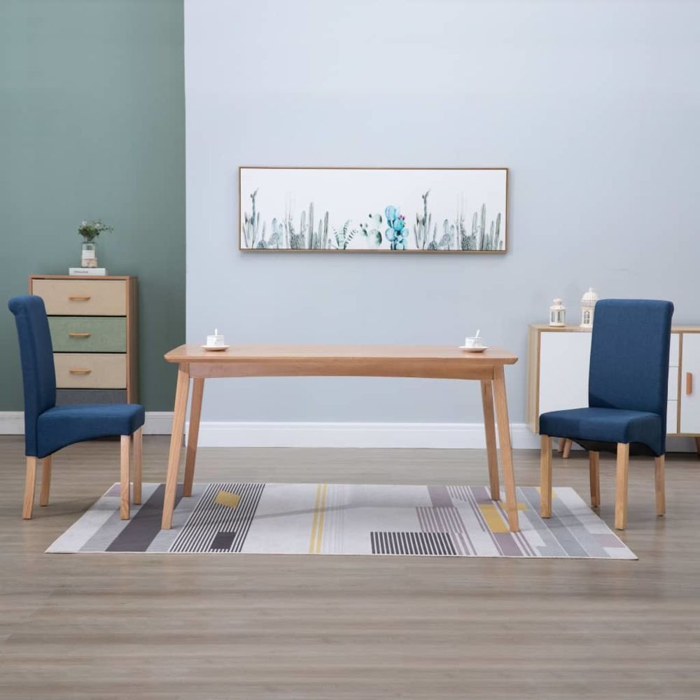 marque generique - Inedit Fauteuils et chaises serie Oslo Chaises de salle à manger 2 pcs Bleu Tissu - Chaises