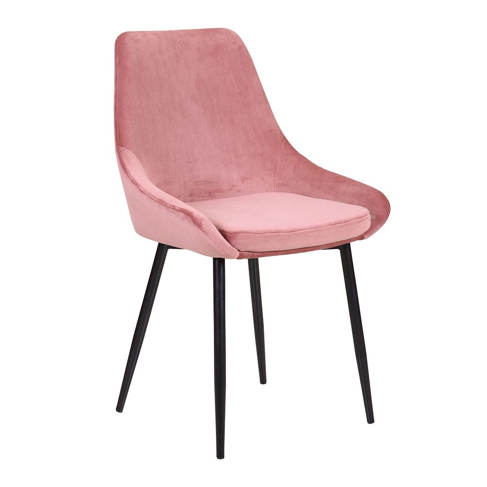 Nouvomeuble - Chaise rose en tissu et métal INDUZI (lot de 2) - Chaises