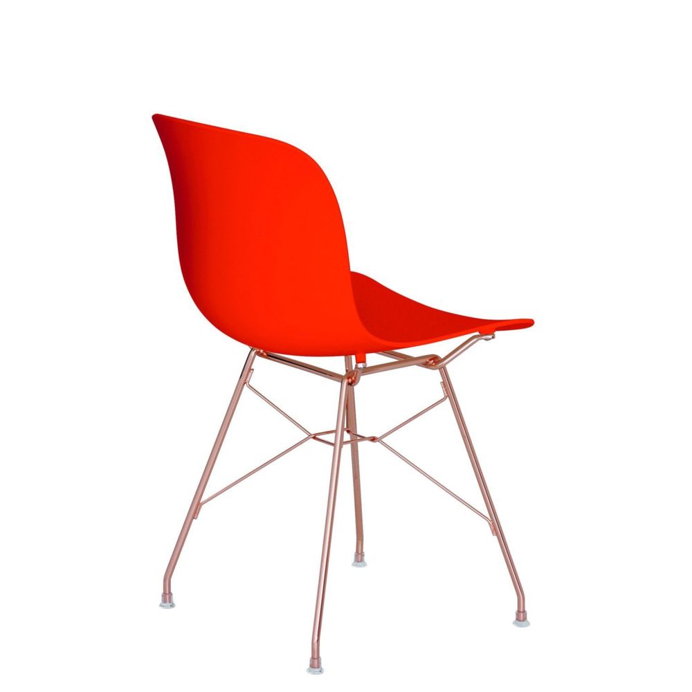 Magis - Chaise Troy avec cadre en fil de fer - cuivre - rouge corail - Chaises