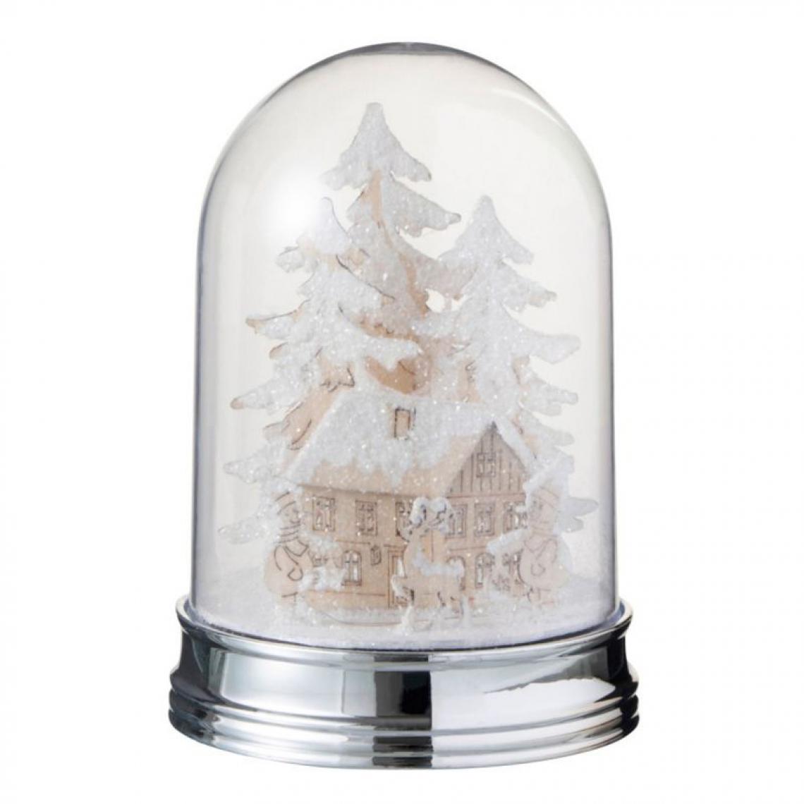 Paris Prix - Cloche Déco à LED Hiver Maison 22cm Transparent - Décorations de Noël