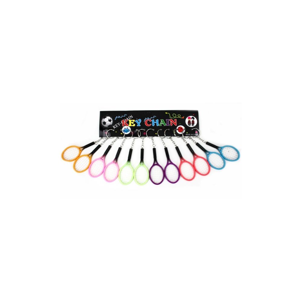 Coolminiprix - Lot de 3 - Porte-clés raquette de tennis 9cm coloris assortis - Qualité COOLMINIPRIX - Objets déco