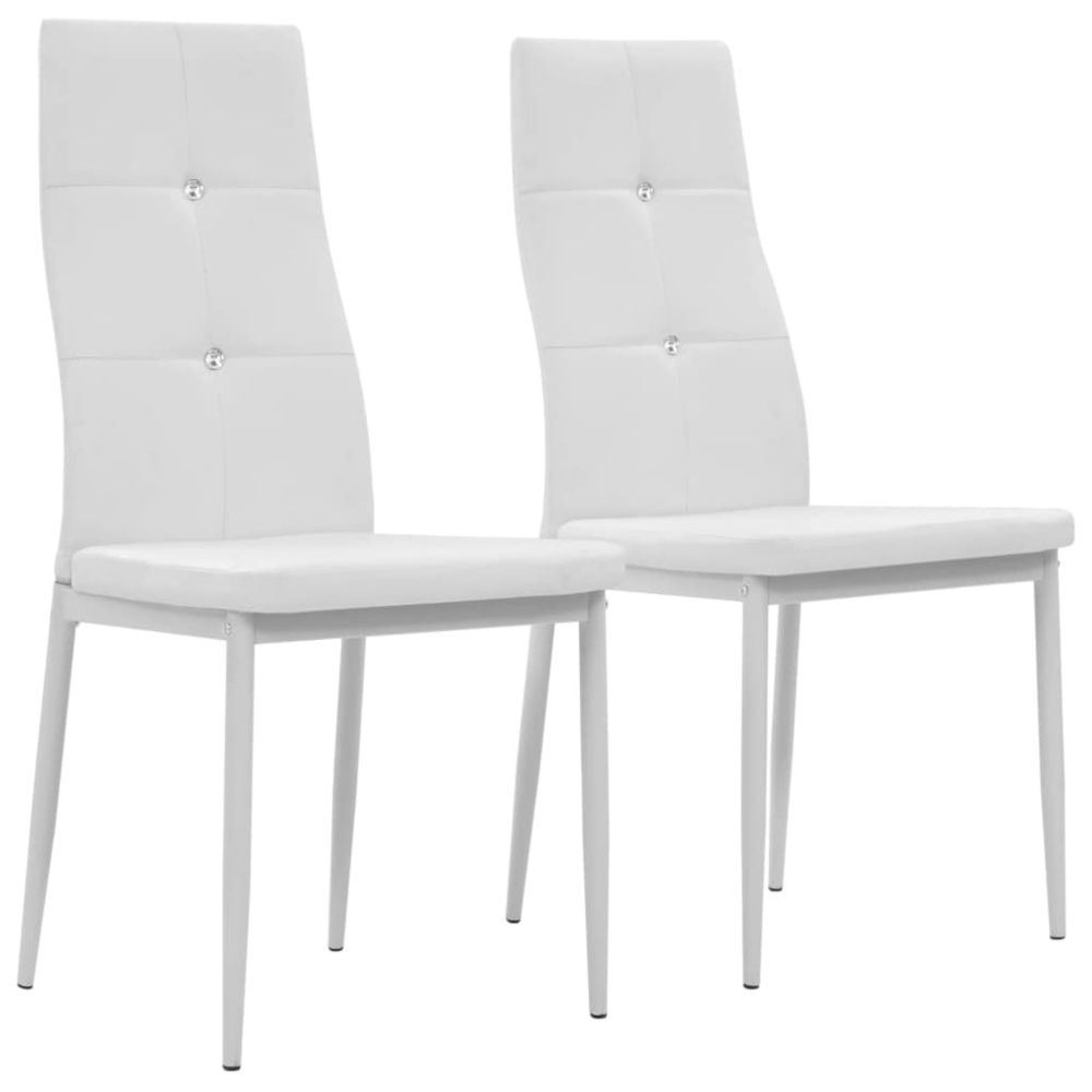 marque generique - Esthetique Fauteuils collection Guatemala Chaise de salle à manger 2 pcs Cuir artificiel 43x43,5x96 Blanc - Chaises