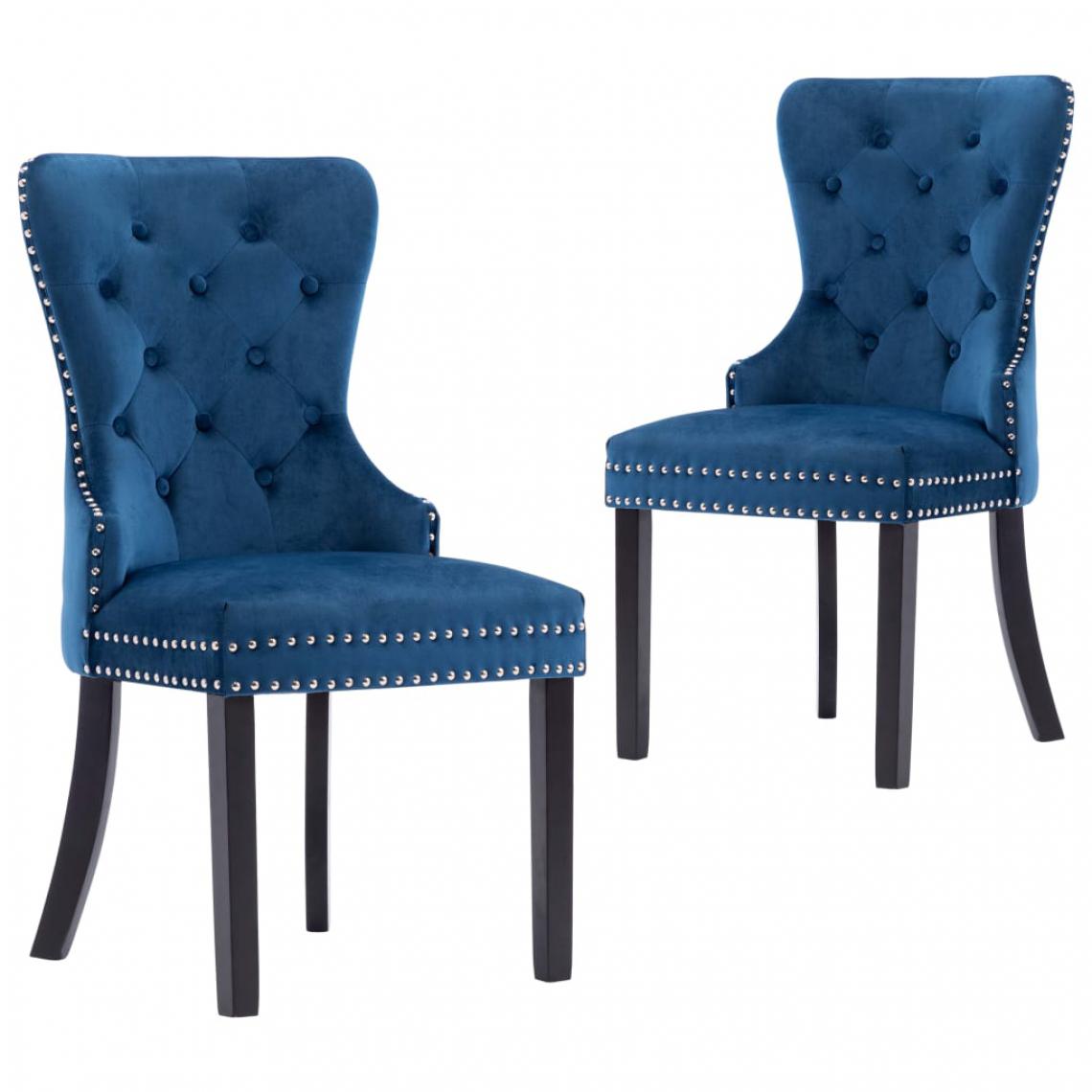 Icaverne - sublime Fauteuils et chaises ligne Saint-Georges Chaises de salle à manger 2 pcs Bleu Velours - Chaises