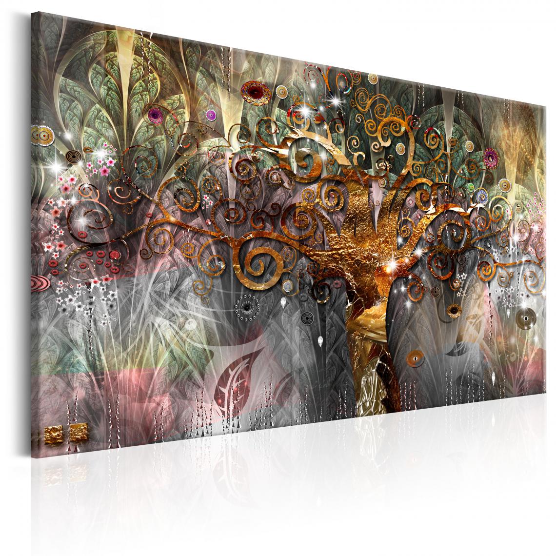 Decoshop26 - Tableau sur toile décoration murale image imprimée cadre en bois à suspendre Arbre d'or 90x60 cm 11_0001360 - Tableaux, peintures