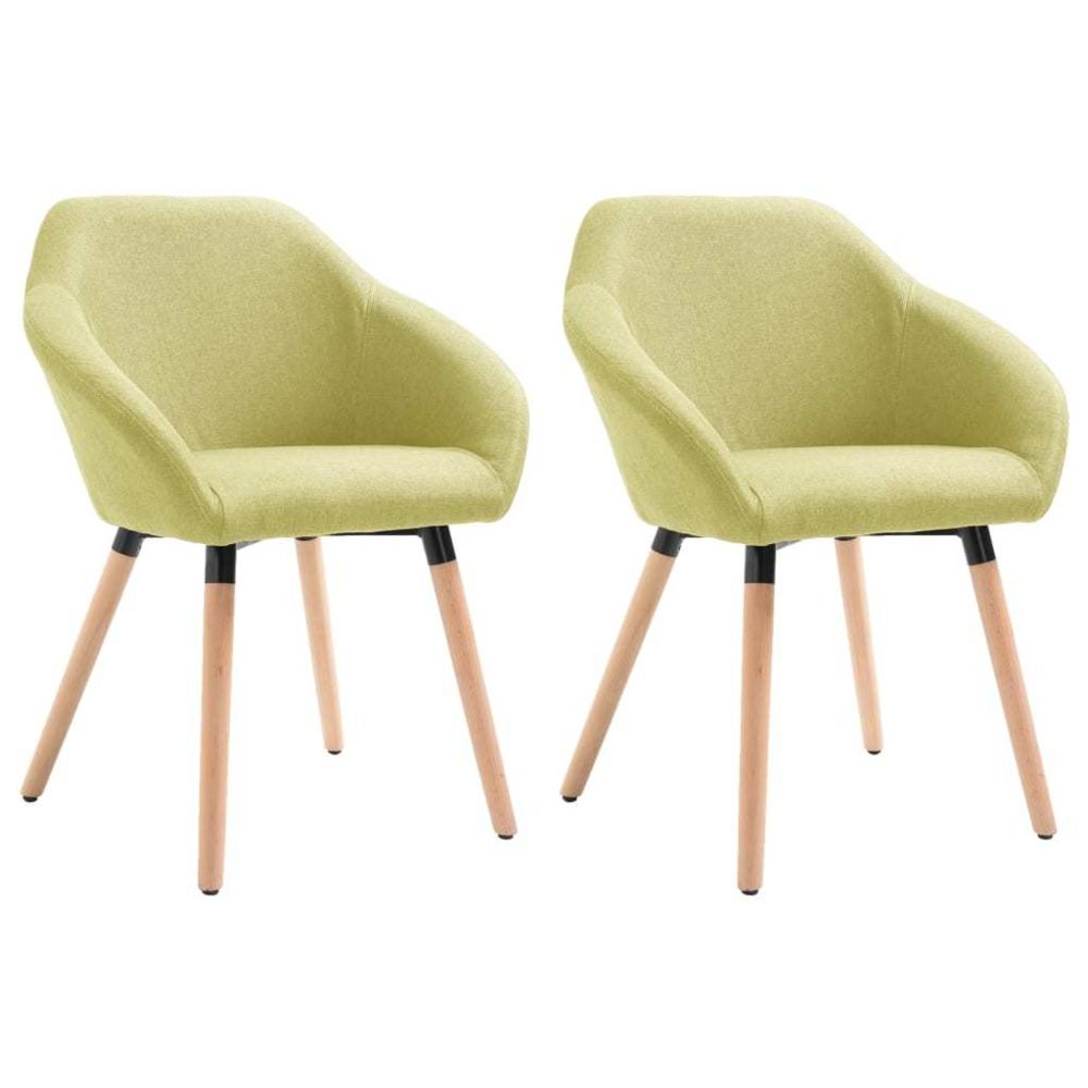 marque generique - Icaverne - Chaises de cuisine & de salle à manger reference Chaises de salle à manger 2 pcs Vert Tissu - Chaises