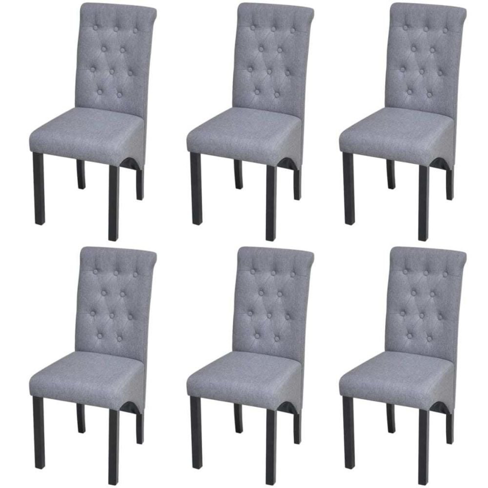 marque generique - Esthetique Fauteuils collection Belgrade Chaise de salle à manger 6 pcs Tissu Gris foncé - Chaises