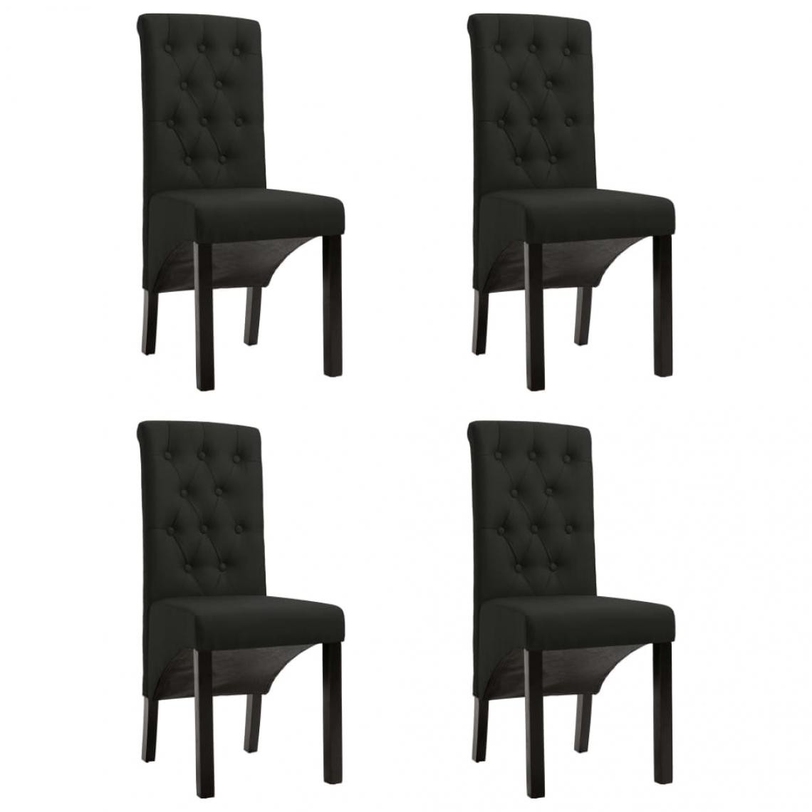 Decoshop26 - Lot de 4 chaises de salle à manger cuisine design intemporel tissu noir CDS021839 - Chaises