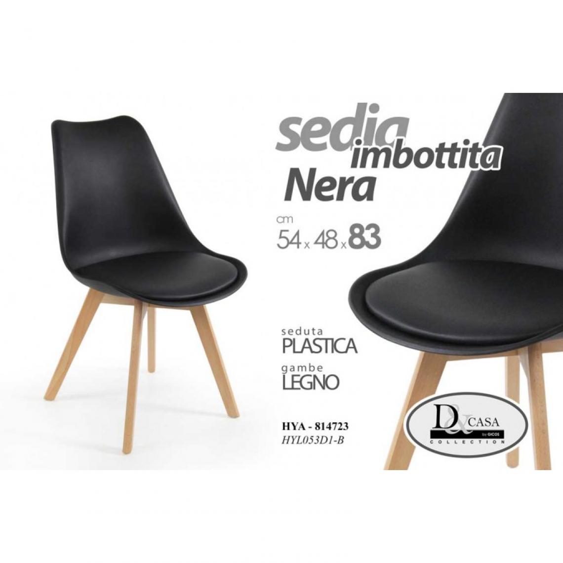 Webmarketpoint - Chaise d'étude de salon moderne pieds en bois rembourrés noirs - Chaises