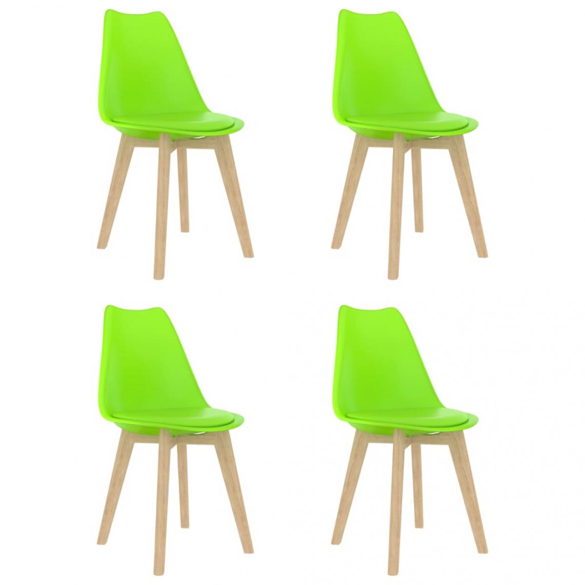 Decoshop26 - Lot de 4 chaises de salle à manger cuisine style scandinave en plastique et similicuir vert CDS022031 - Chaises