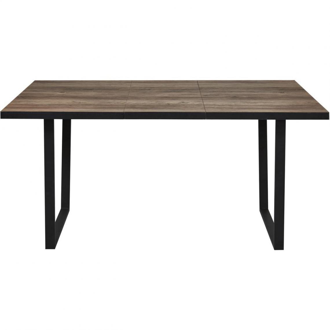 ATHM DESIGN - Table de repas extensible KANSAS Marron - plateau Bois pieds Metal Noir 160 x 90 avec rallonge 40 cm - Tables à manger