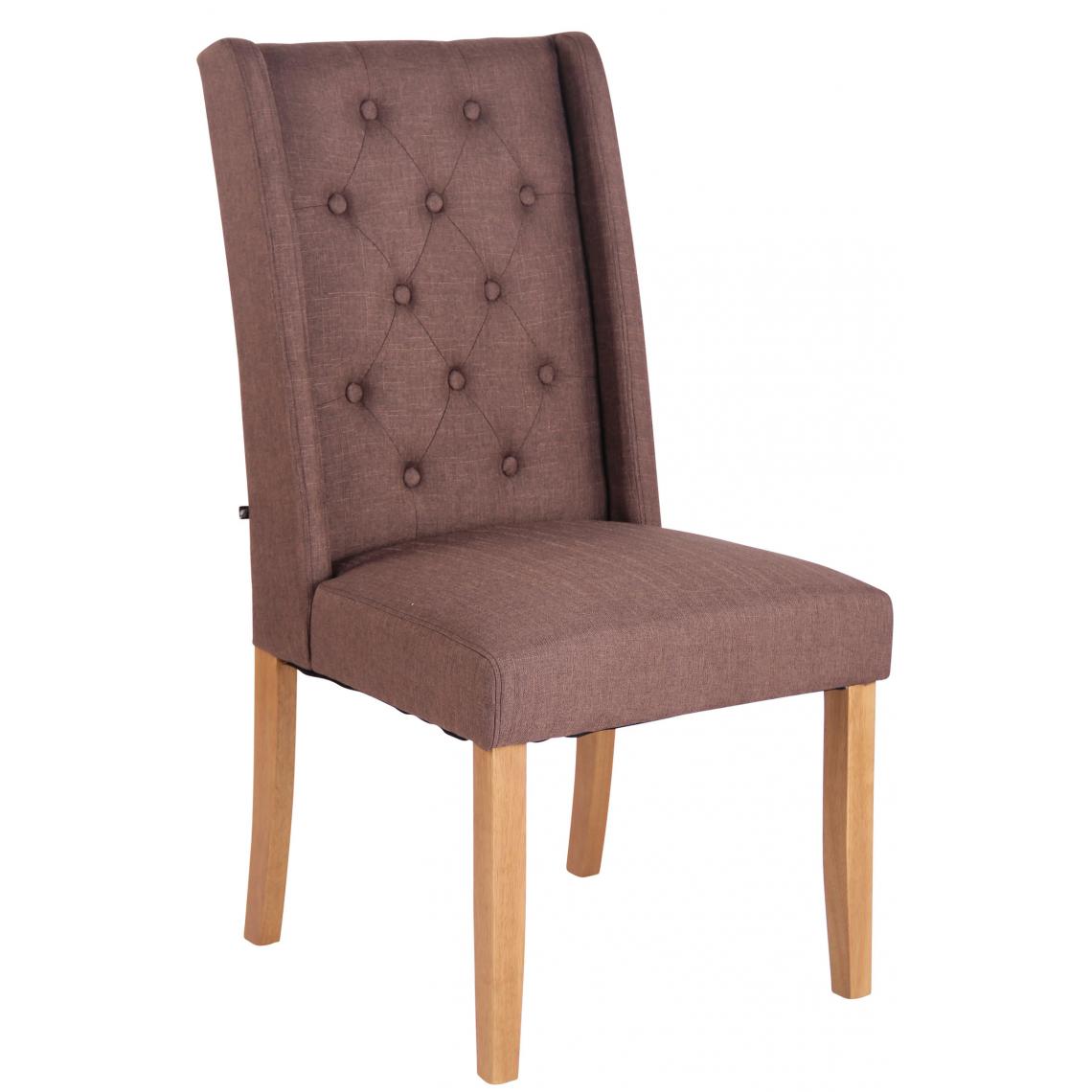 Icaverne - Admirable Chaise de salle à manger categorie Kingston tissu antique-clair couleur marron - Chaises