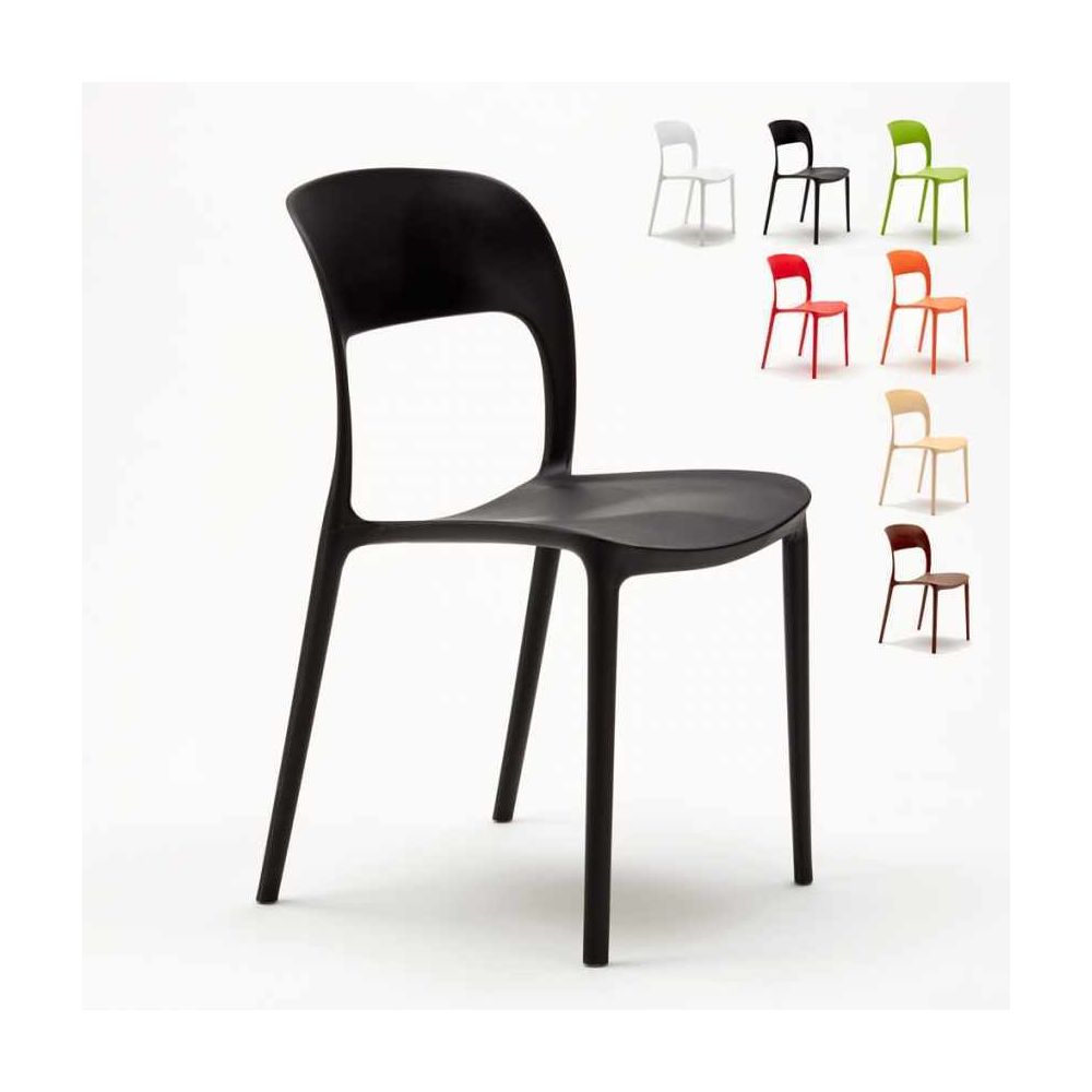 Ahd Amazing Home Design - Chaise salle à manger bar restaurant en polypropylène coloré design Restaurant, Couleur: Noir - Chaises