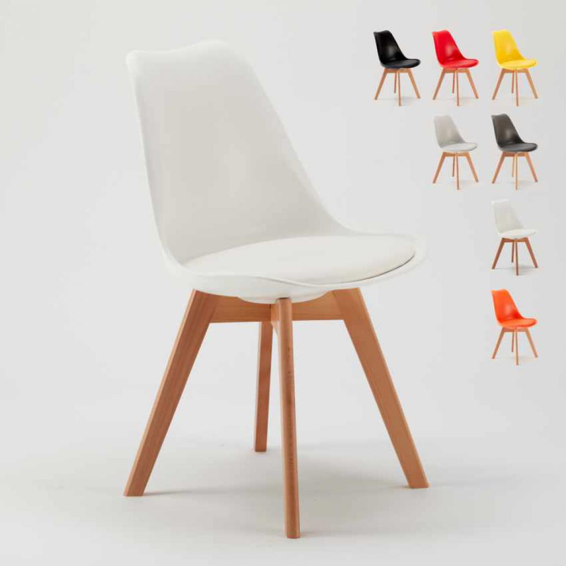 Ahd Amazing Home Design - Chaise avec Coussin Scandinave NordicaTulip Bar et Salle à Manger, Couleur: Blanc - Chaises