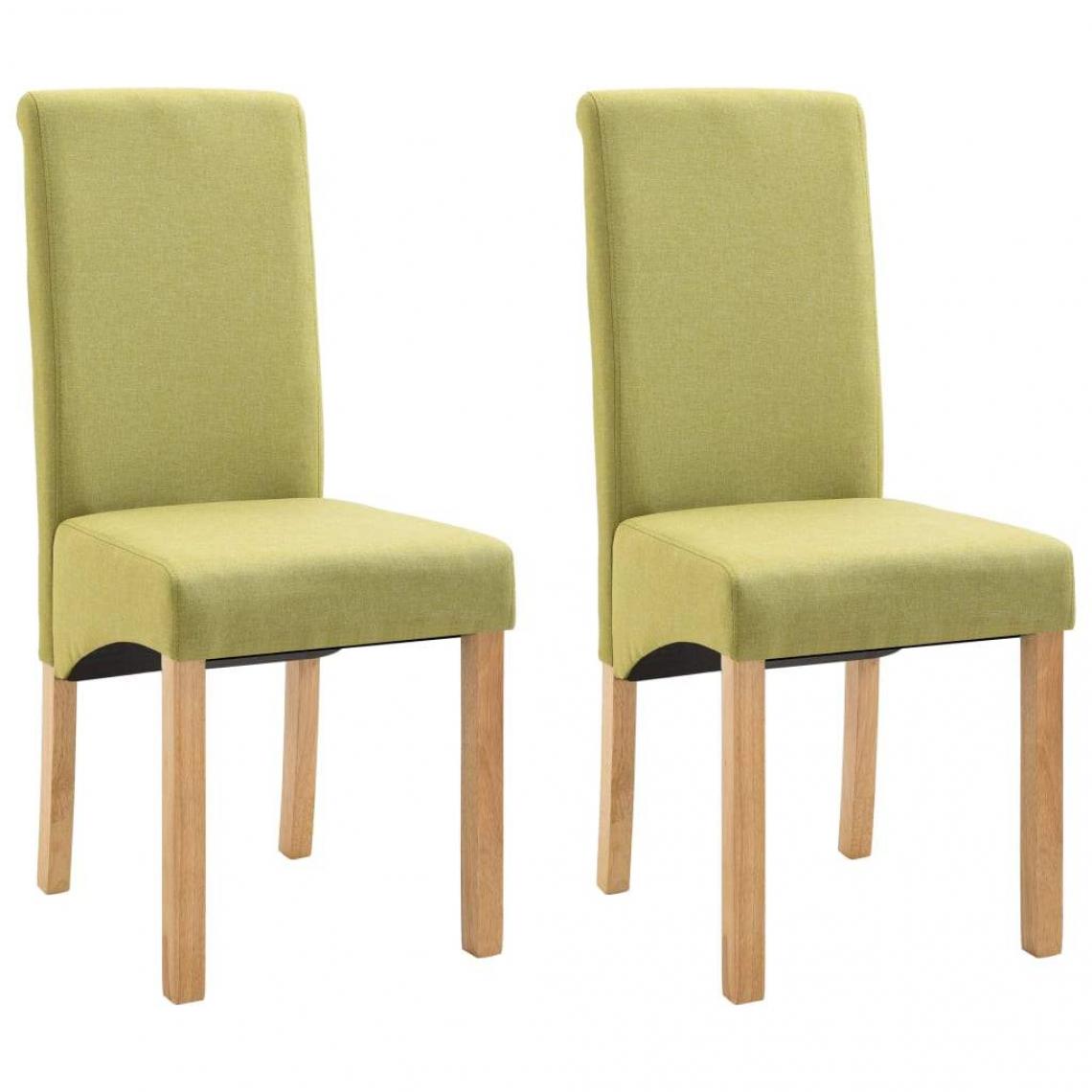 Decoshop26 - Lot de 2 chaises de salle à manger cuisine design moderne tissu vert CDS021114 - Chaises