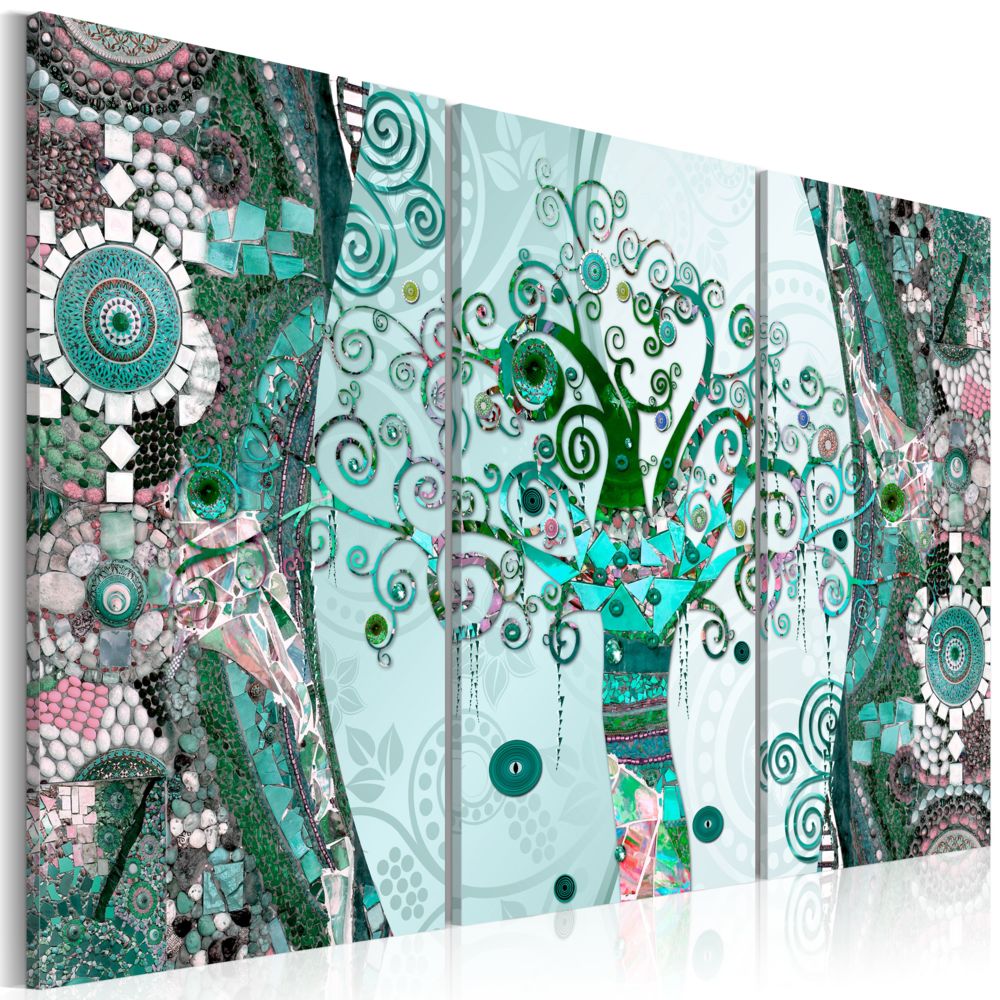 Bimago - Tableau - Emerald Tree - Décoration, image, art | Abstraction | Multicolores | - Tableaux, peintures