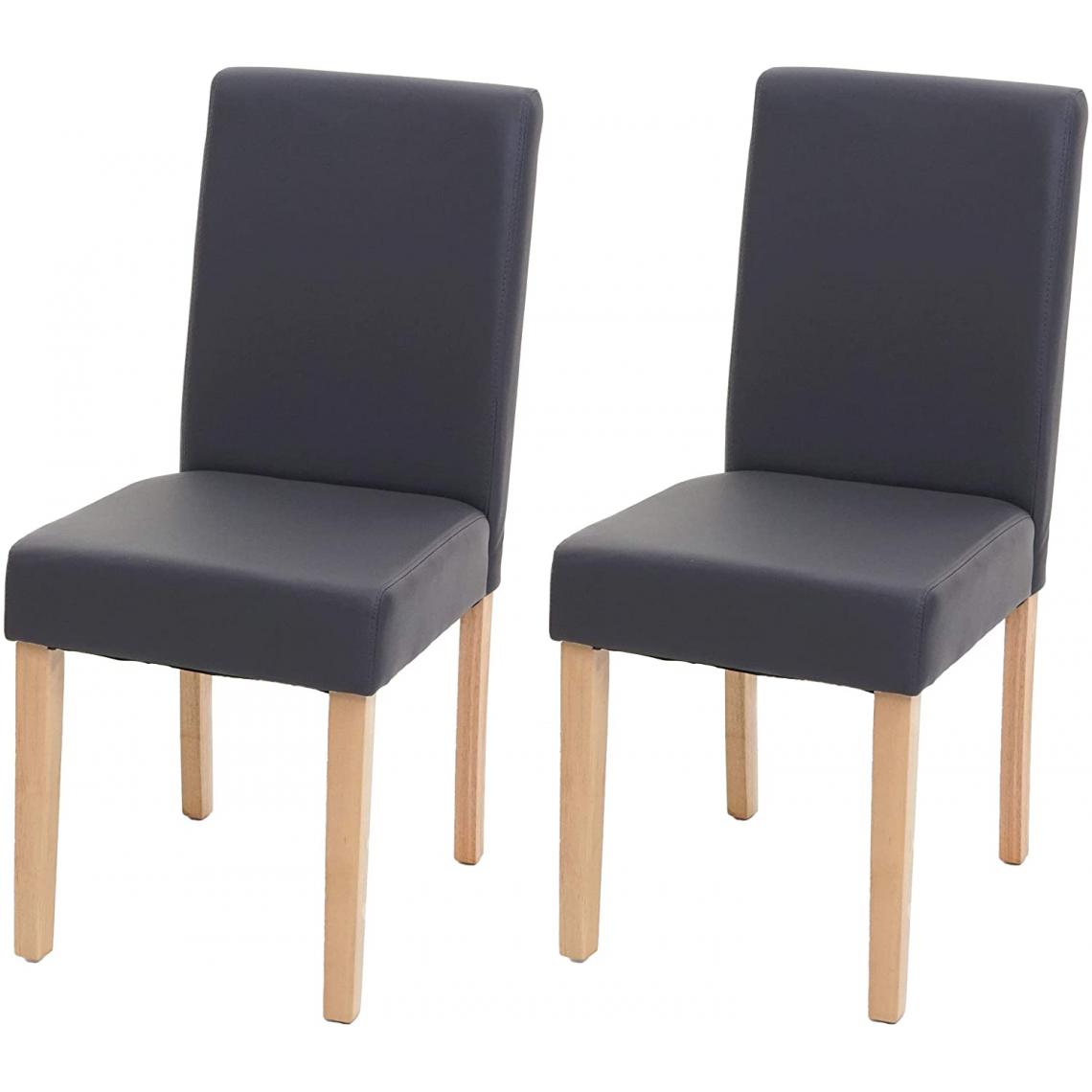Decoshop26 - Lot de 2 chaises de salle à manger simili-cuir gris mat pieds clairs CDS04458 - Chaises