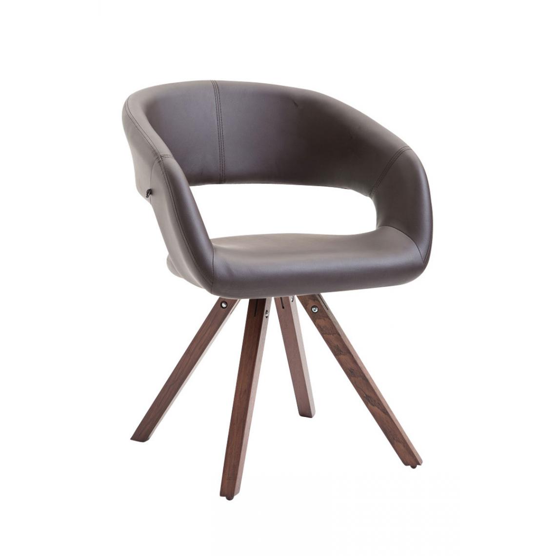 Icaverne - Inedit Chaise de salle à manger ligne Asmara simili cuir noyer couleur marron - Chaises