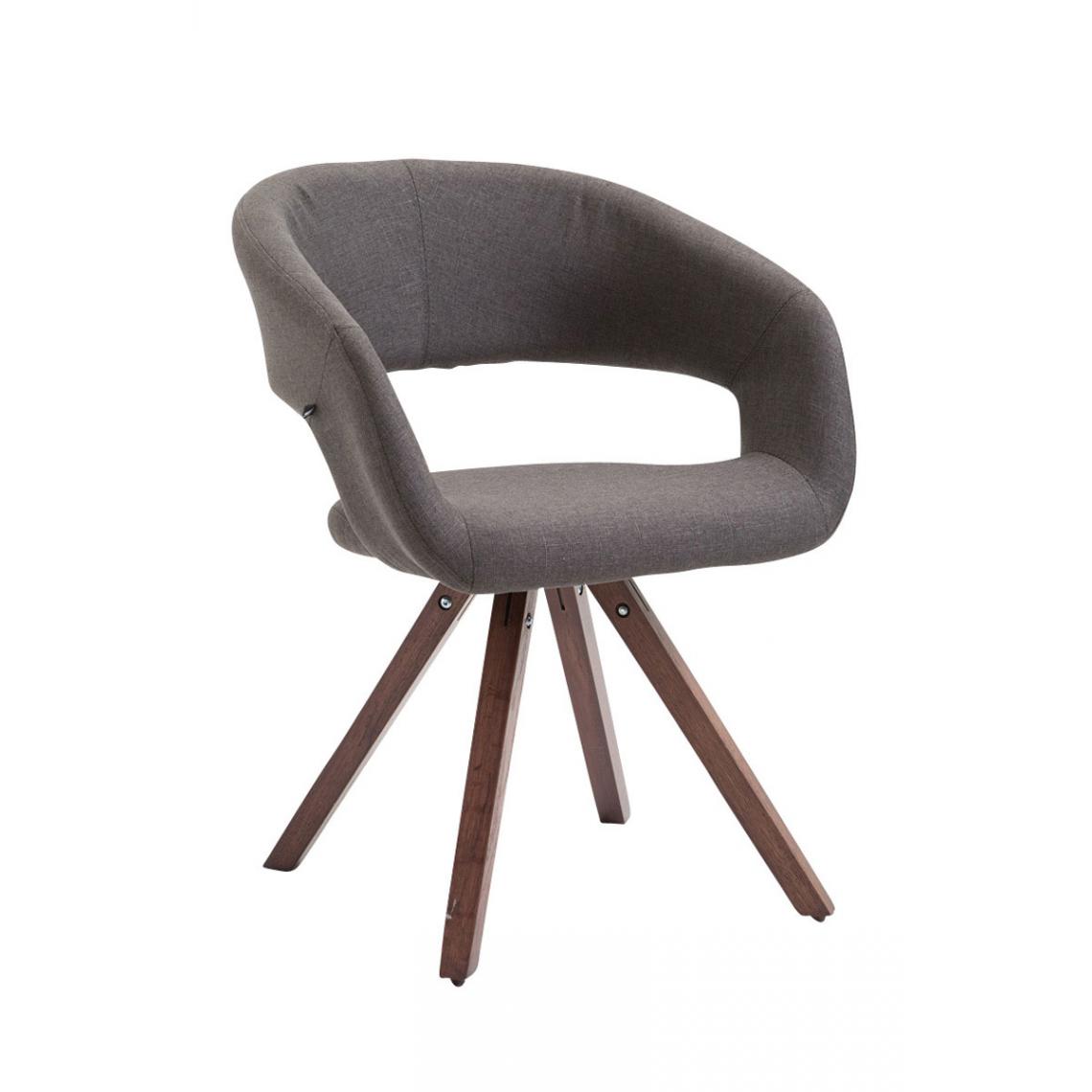 Icaverne - Magnifique Chaise de salle à manger ligne Asmara tissu noyer couleur gris foncé - Chaises