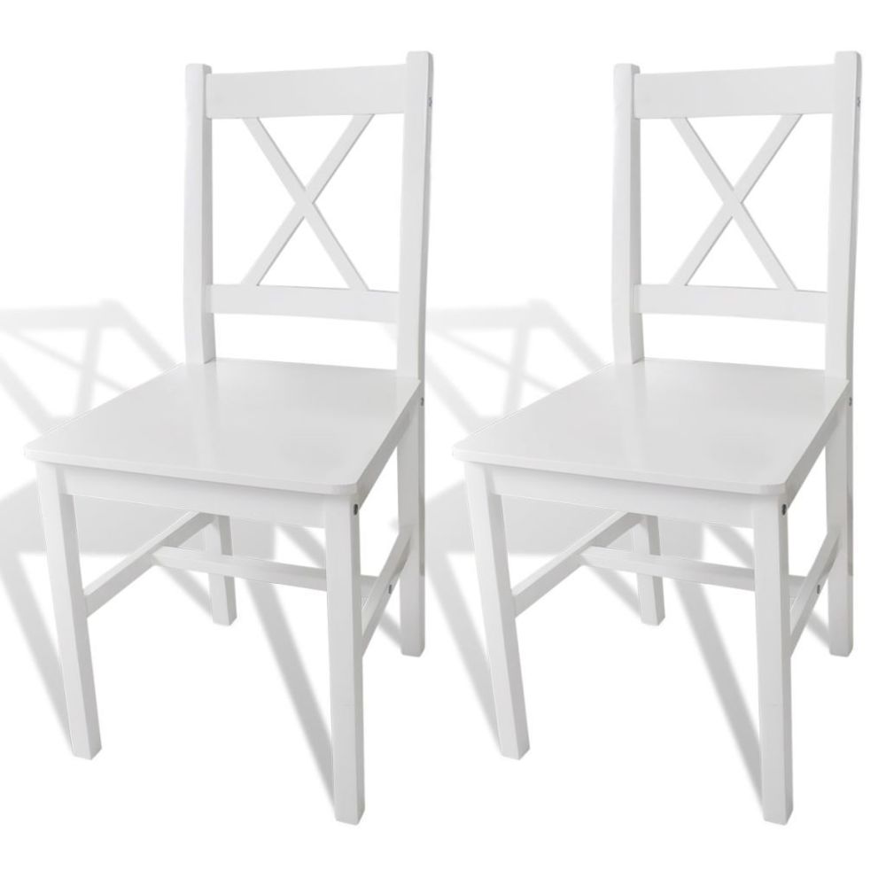 Vidaxl - vidaXL Chaises de salle à manger 2 pcs Blanc Bois de pin - Chaises