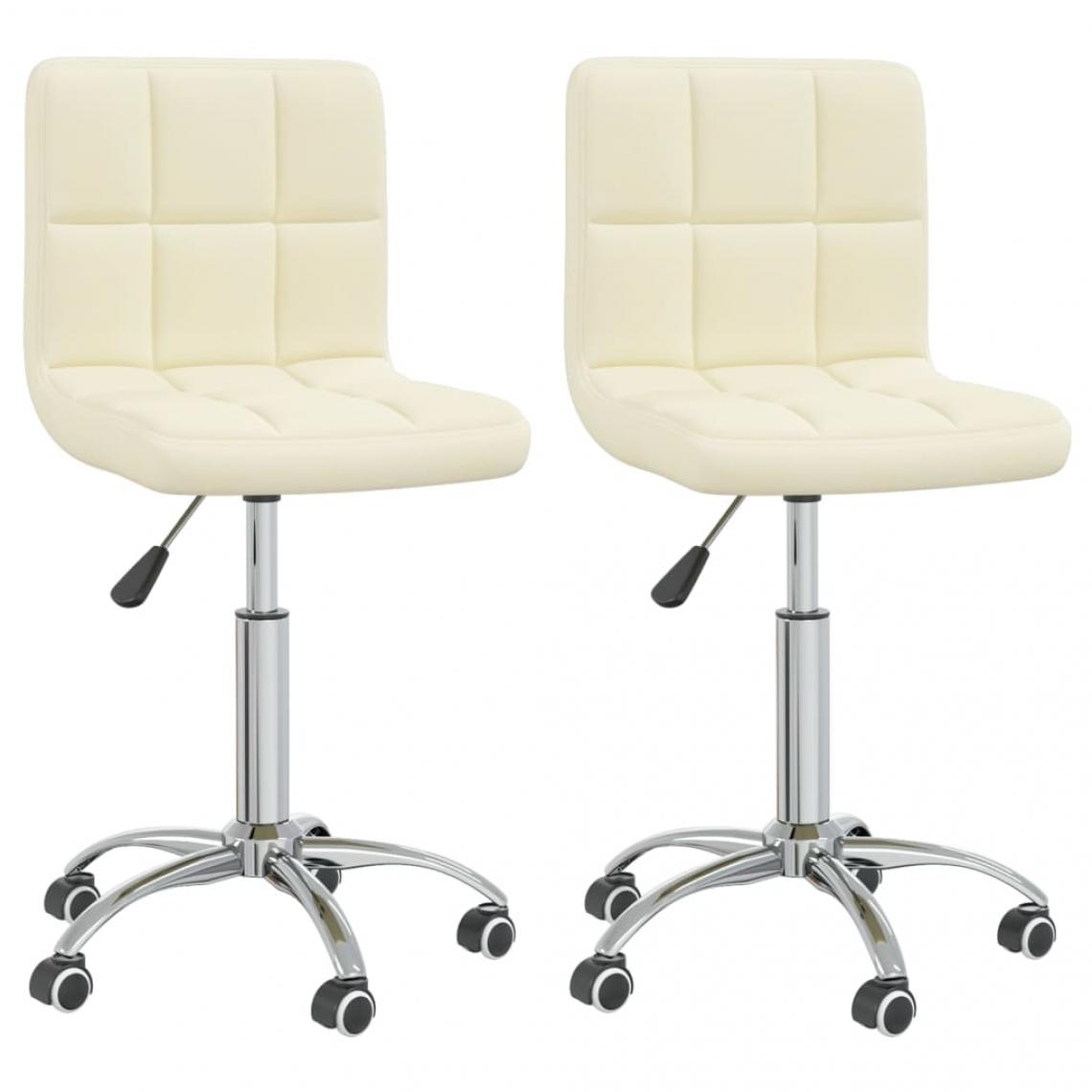 Decoshop26 - Lot de 2 chaises de salle à manger cuisine design moderne tissu crème CDS020431 - Chaises