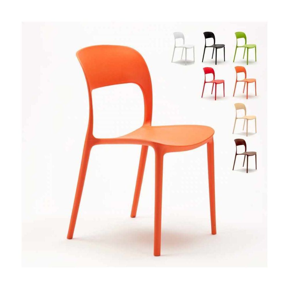 Ahd Amazing Home Design - Lot de 24 Chaises pour restaurant et bar en polypropylène, Couleur: Orange - Chaises