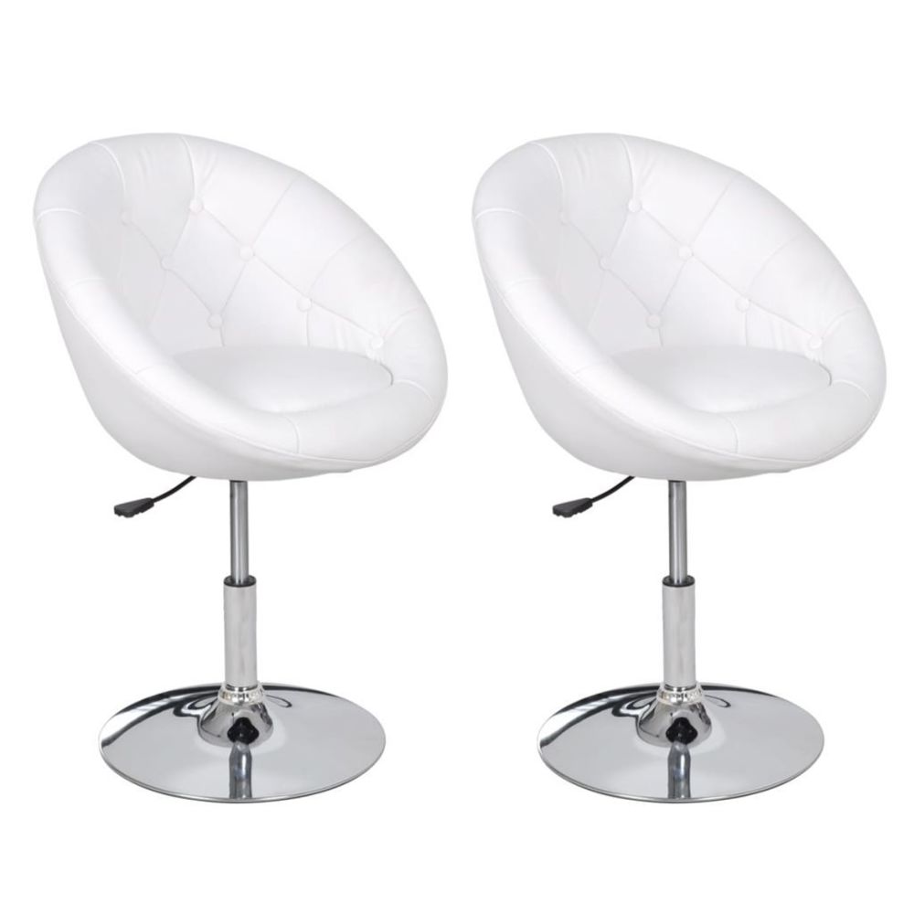 marque generique - Icaverne - Tabourets et chaises de bar categorie Chaise de club 2 pcs Cuir synthétique Blanc - Chaises