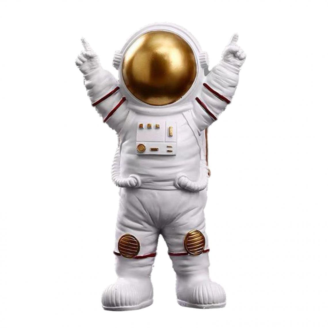 marque generique - Résine Astronaute Spaceman Statue Ornement Bureau à Domicile Figurine De Bureau Décors Argent9.5x9.5x15.5 CM - Statues