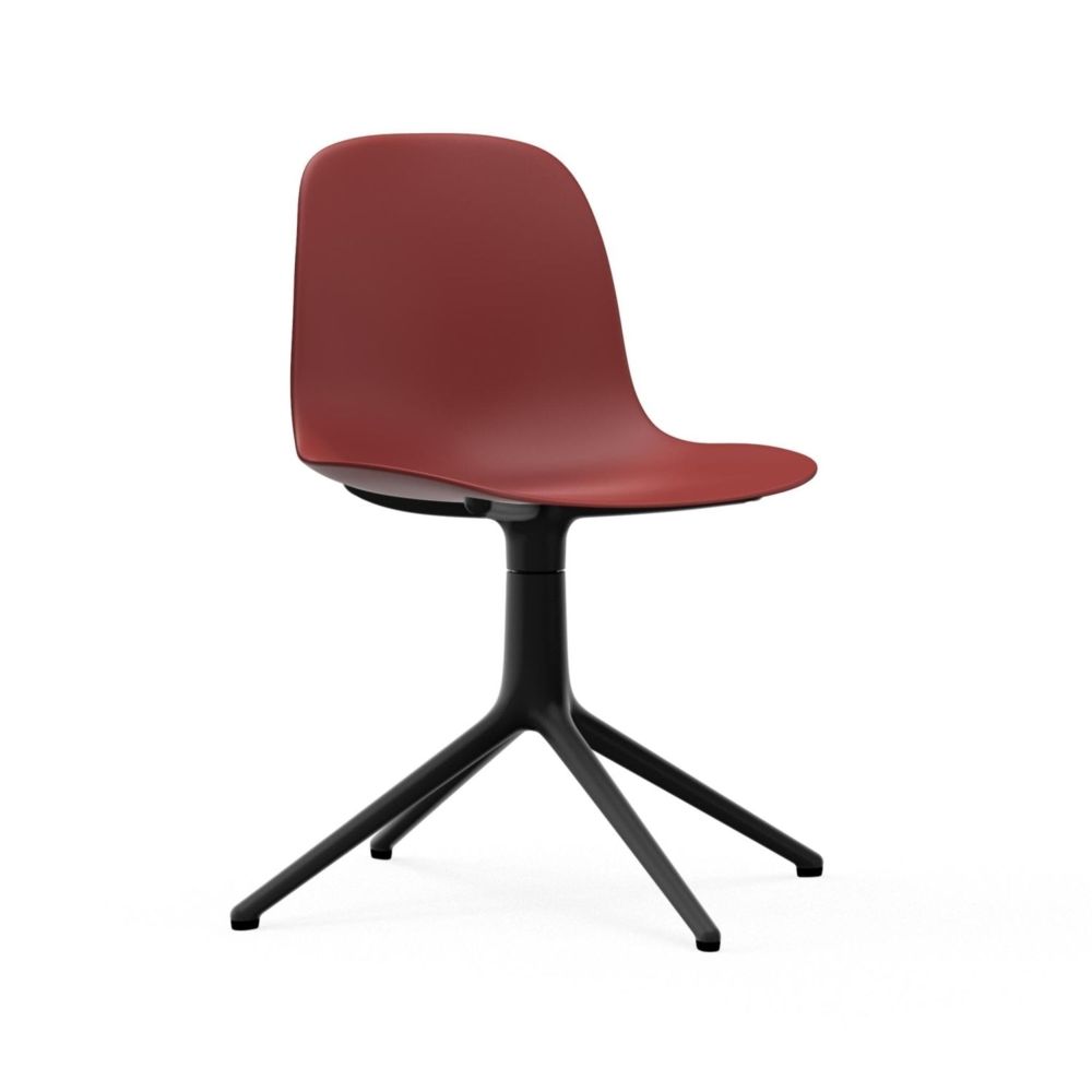 Normann Copenhagen - Chaise pivotante Form - rouge - aluminium noir - Chaises