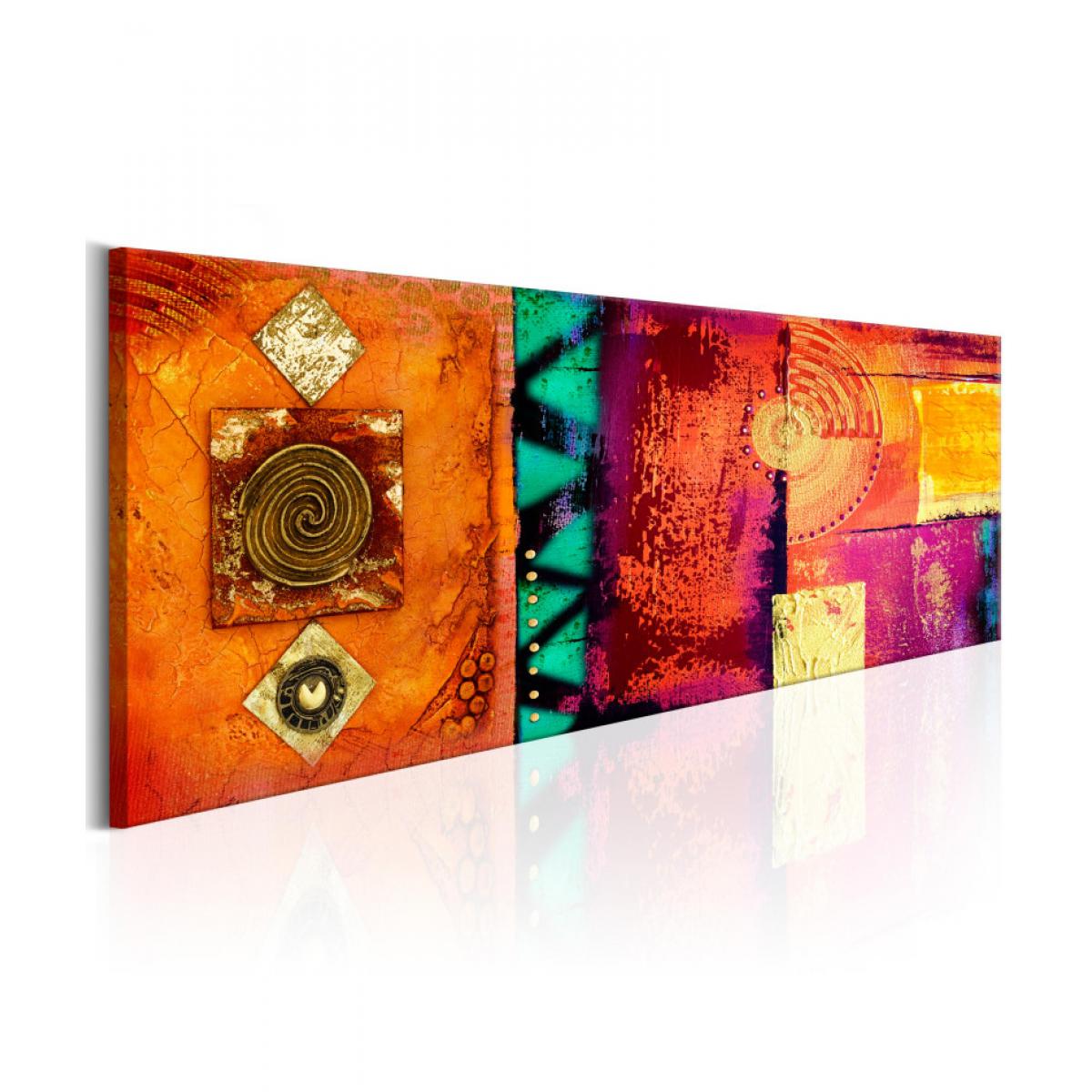 Artgeist - Tableau - Orange Abstraction 150x50 - Tableaux, peintures