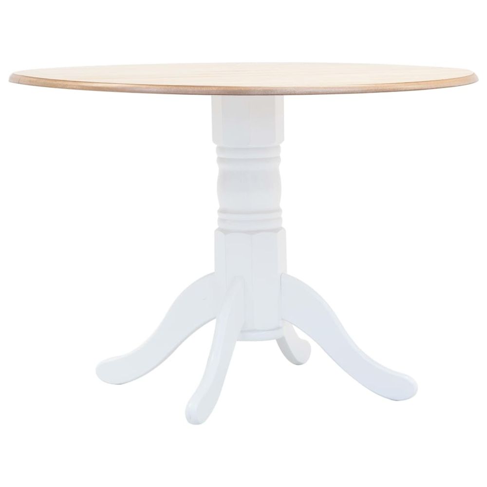 marque generique - Distingué Tables serie Kaboul Table à dîner Blanc et marron 106 cm Bois d'hévéa massif - Tables à manger