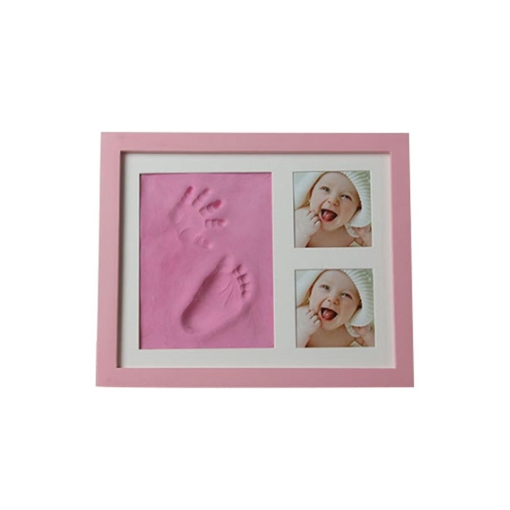 Wewoo - Cadre de photo en bois massif avec couvercle empreintes digitales pour bébé rose - Objets déco