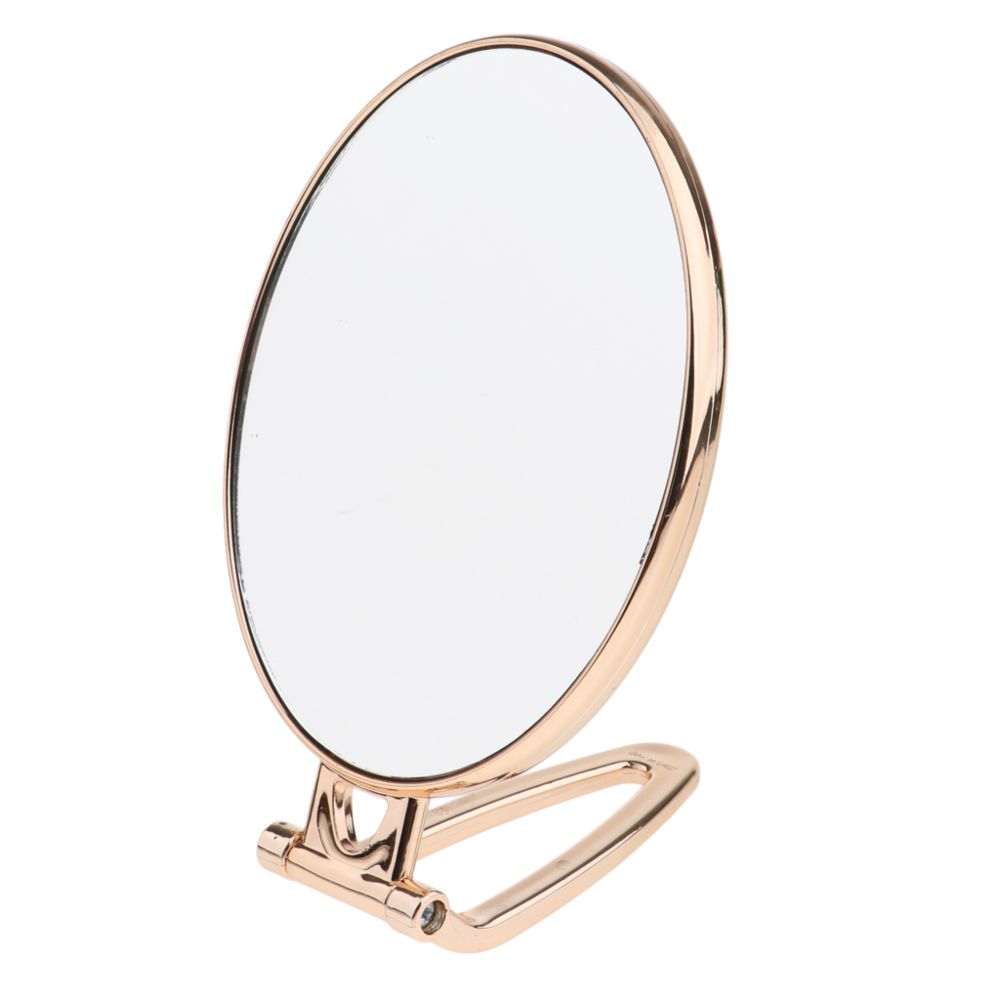 marque generique - Miroir dégrossi pliant tenu dans la main de maquillage de Tableau de miroir pour le voyage d'or - Miroirs