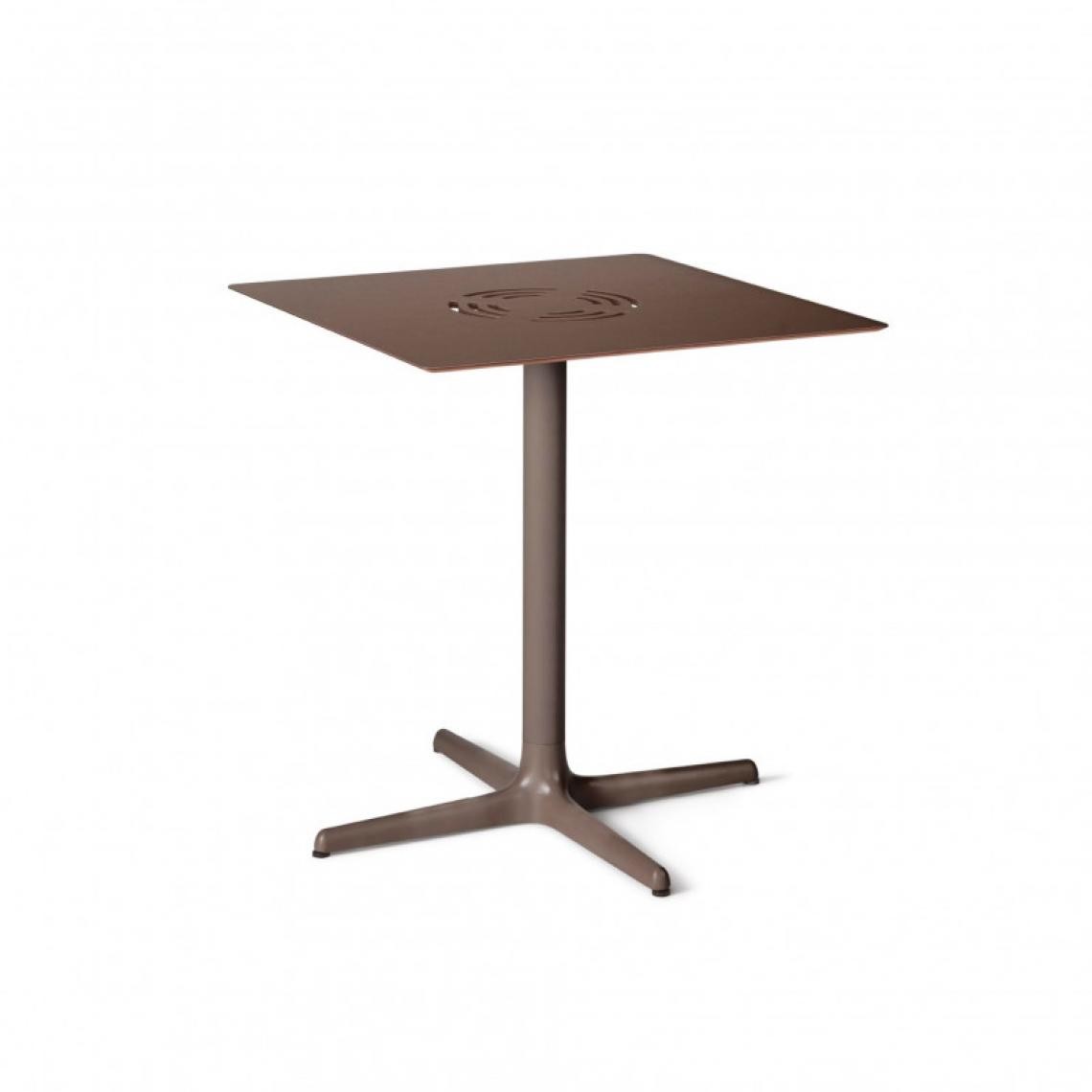 Resol - Table Toledo Aire 70x70 - RESOL - ChocolatAluminium, Aluminium laqué, Phénolique Compact - Tables à manger