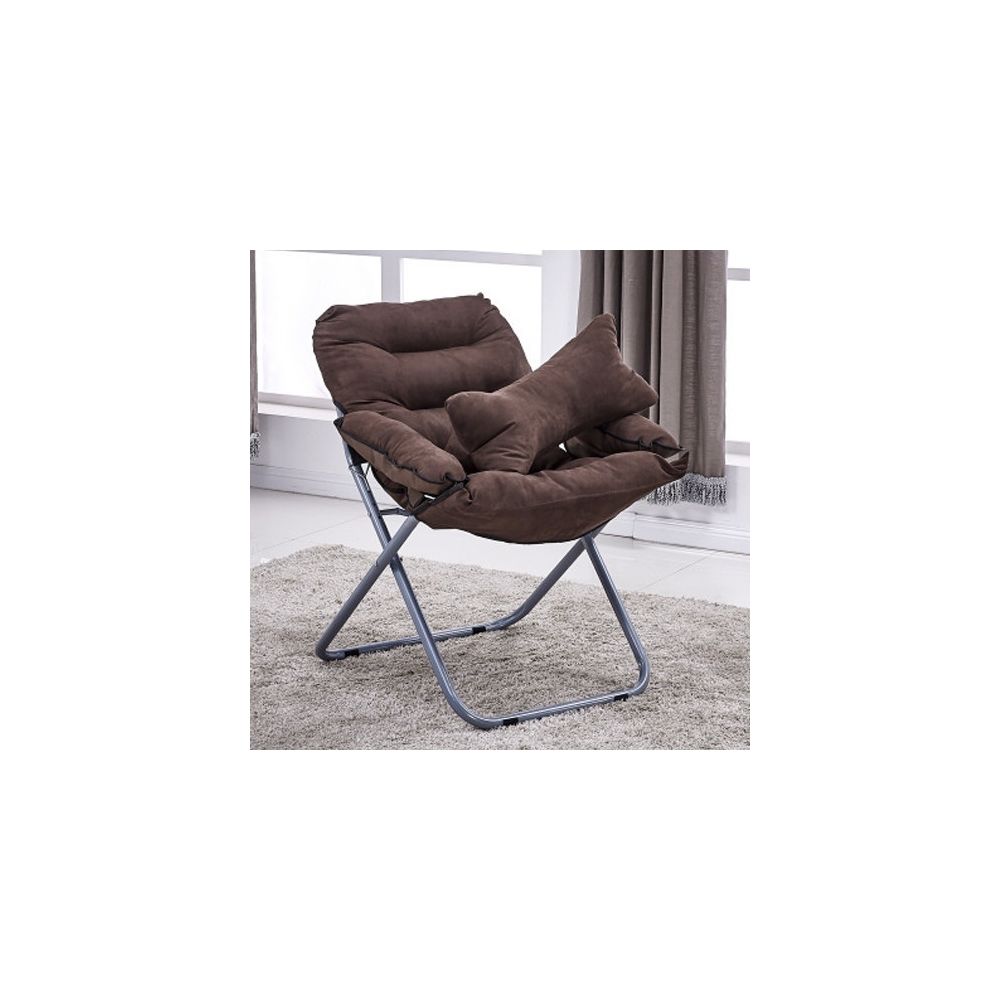 Wewoo - Salon créatif pliant paresseux canapé chaise simple longue tatami avec oreiller café - Chaises