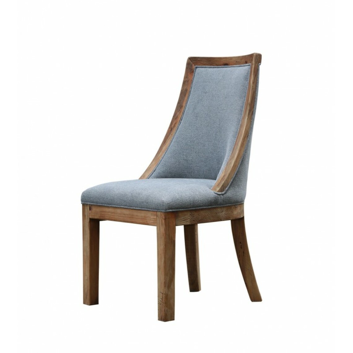 Meubletmoi - Chaise tissu gris en pin recyclé - CHALET - Chaises