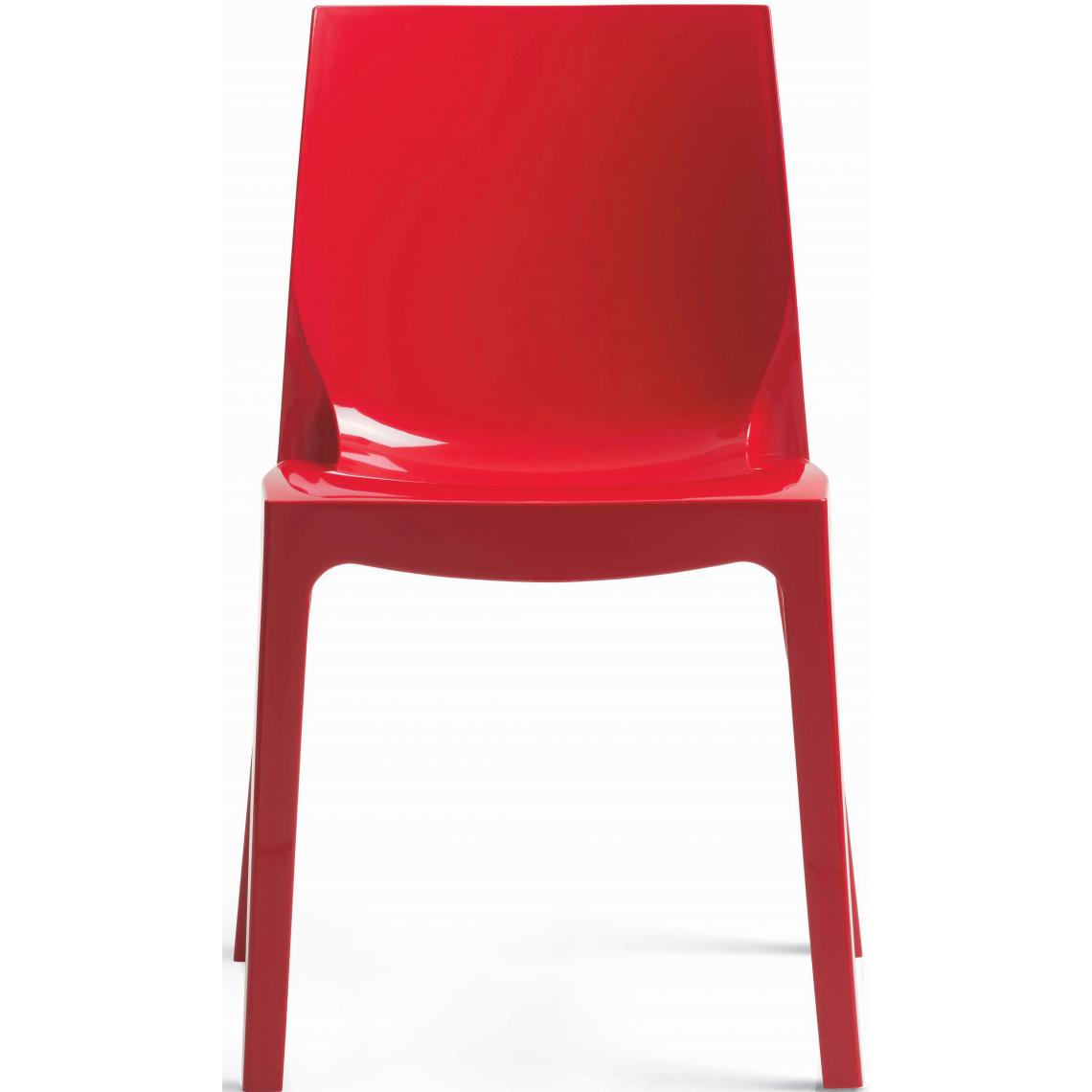 3S. x Home - Chaise Design Rouge Laquée LADY - Chaises
