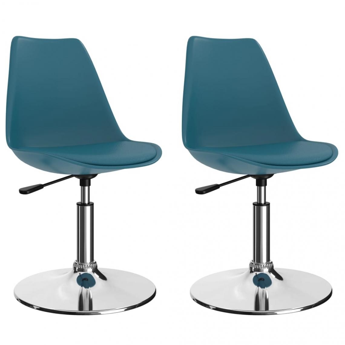 Decoshop26 - Lot de 2 chaises de salle à manger cuisine pivotantes design moderne similicuir turquoise CDS020939 - Chaises