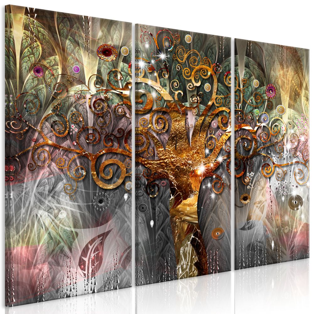 Bimago - Tableau - Golden Tree (3 Parts) - Décoration, image, art | Tableau stylisé | Klimt | - Tableaux, peintures