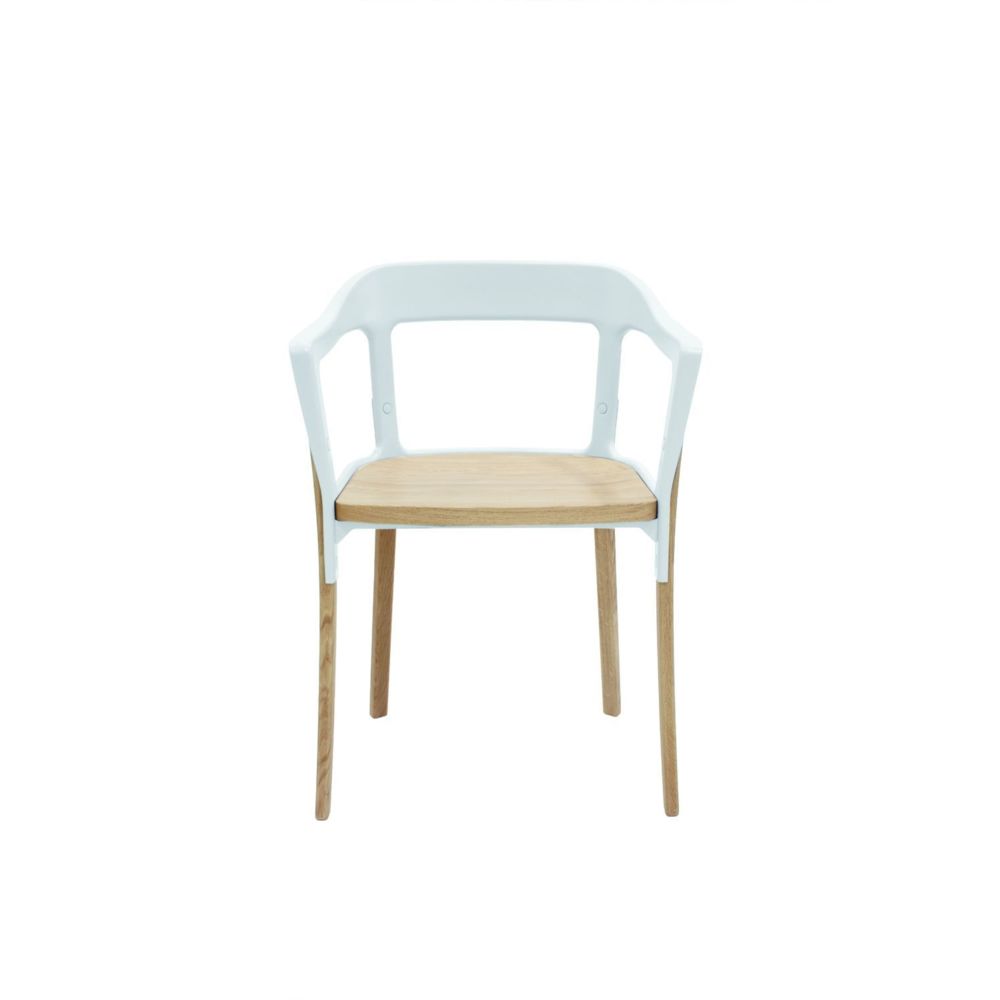 Magis - Chaise Steelwood - Hêtre couleurs natures/blanc - Chaises