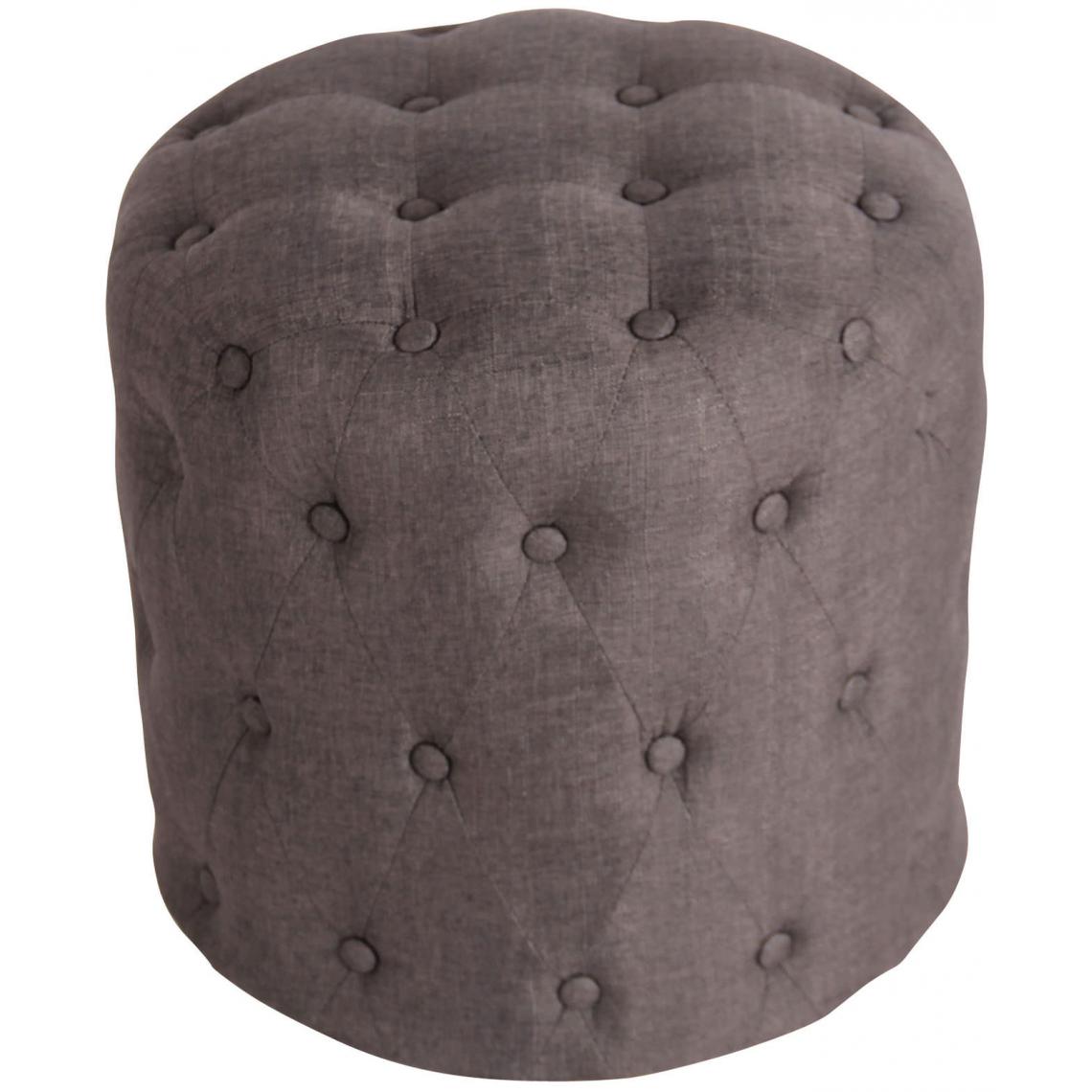 Icaverne - Magnifique Tabouret en tissu collection Abuja couleur gris foncé - Chaises