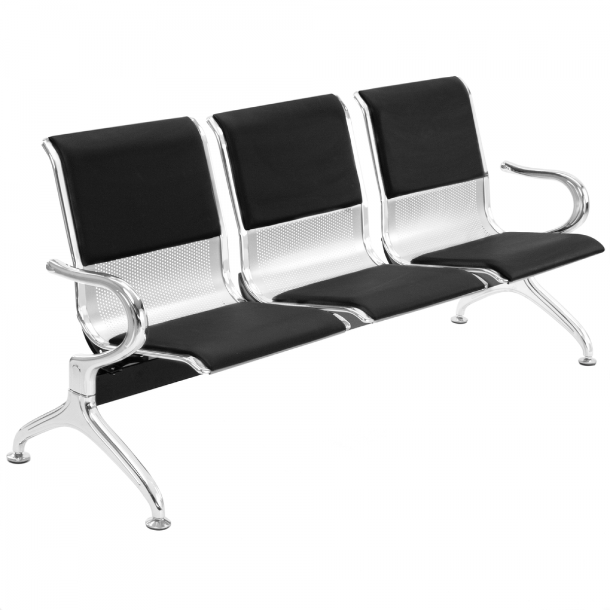 Primematik - Chaises sur poutre pour salle d'attente avec 3 sièges ergonomique rembourrés - Chaises