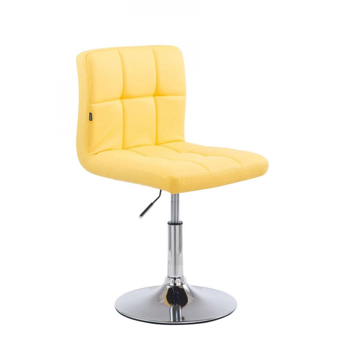 Decoshop26 - Lot de 2 chaises de salle à manger style moderne et design en similicuir jaune hauteur réglable pivotant pieds en métal 10_0000655 - Chaises